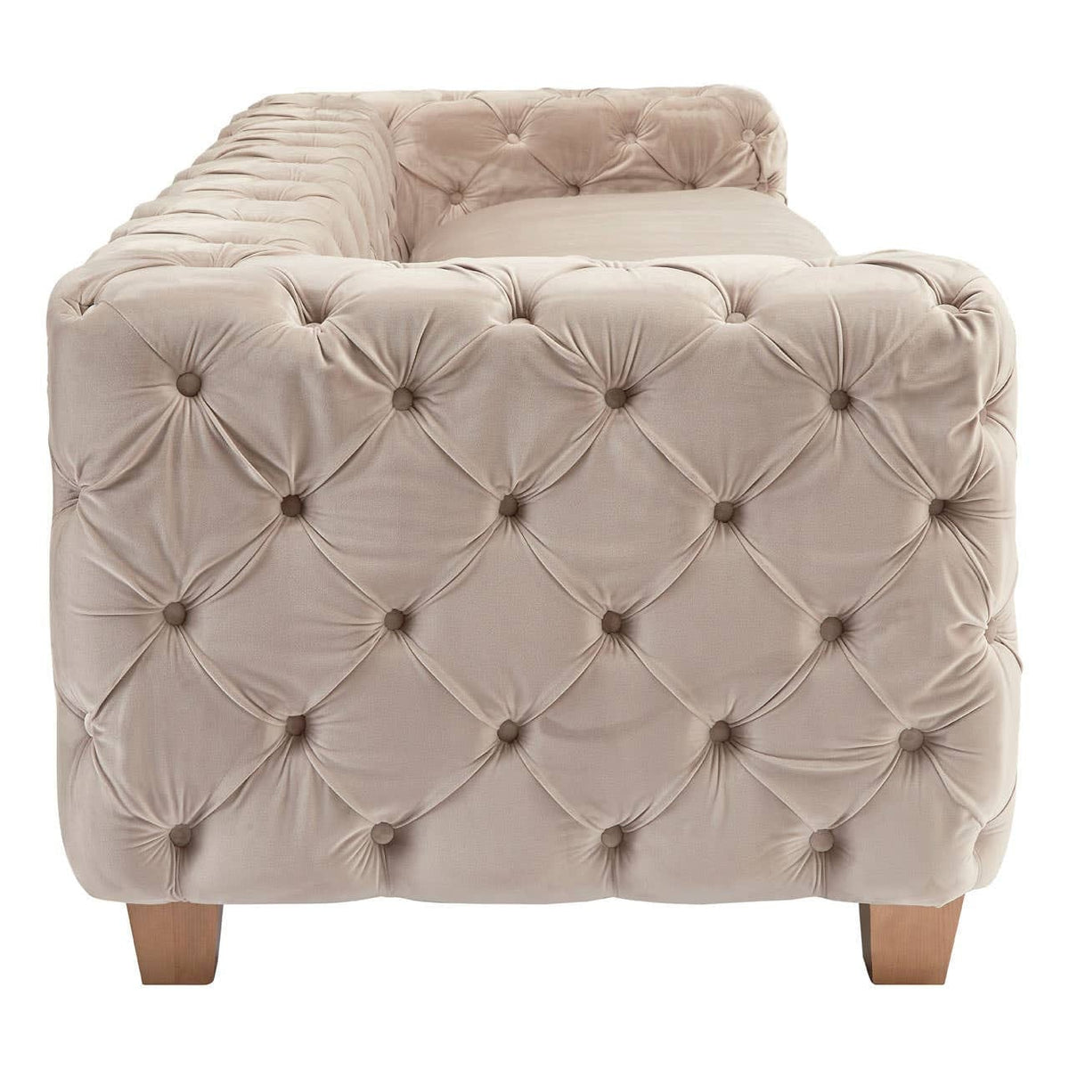 Hamilton Interiors Living Ophelia 3 Seat Beige Velvet Sofa House of Isabella UK