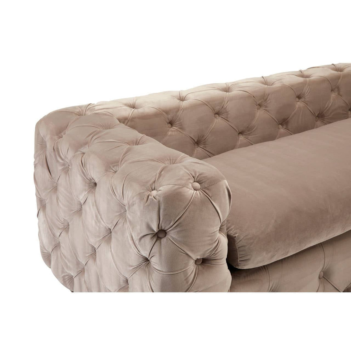 Hamilton Interiors Living Ophelia 3 Seat Beige Velvet Sofa House of Isabella UK