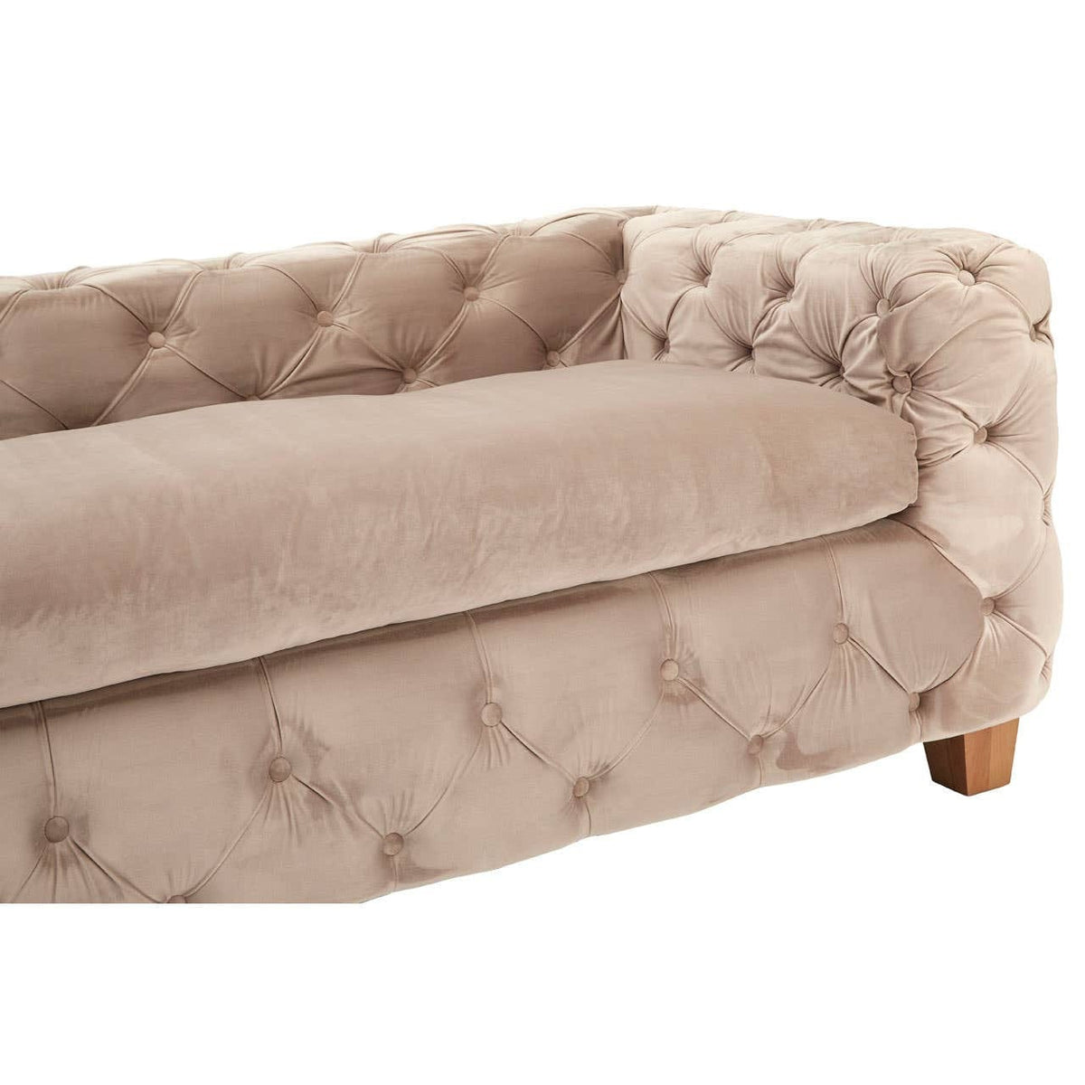 Hamilton Interiors Living Ophelia 3 Seat Beige Velvet Sofa House of Isabella UK