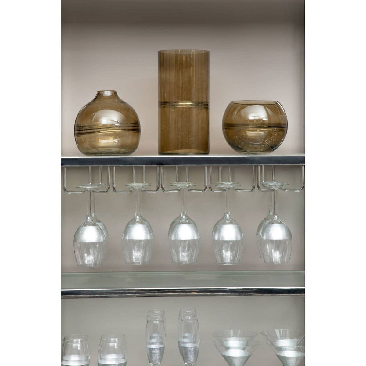 Hamilton Interiors Living Optik Smoked Glass Round Vase House of Isabella UK