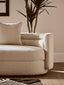Hamilton Interiors Living Oratino Ivory Linen 3 Seater Curved Sofa House of Isabella UK