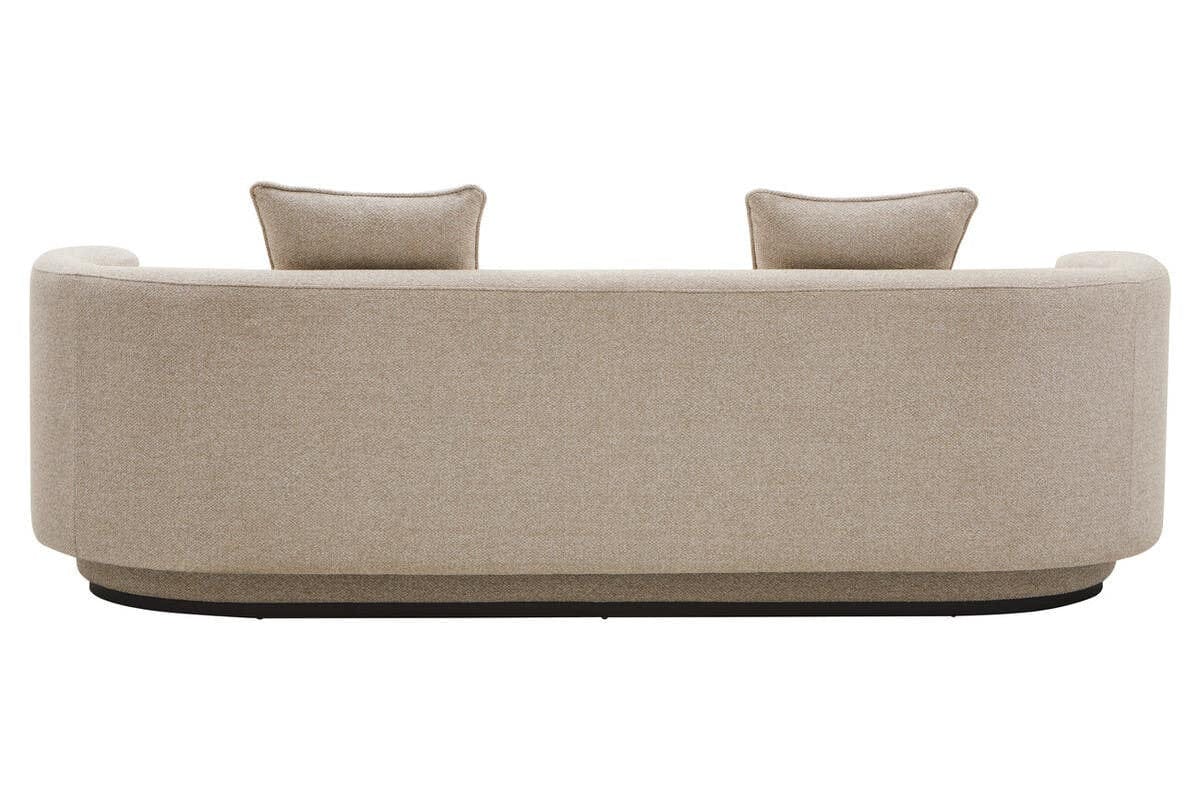 Hamilton Interiors Living Oratino Ivory Linen 3 Seater Curved Sofa House of Isabella UK