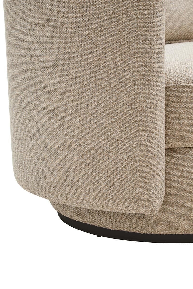 Hamilton Interiors Living Oratino Ivory Linen 3 Seater Curved Sofa House of Isabella UK