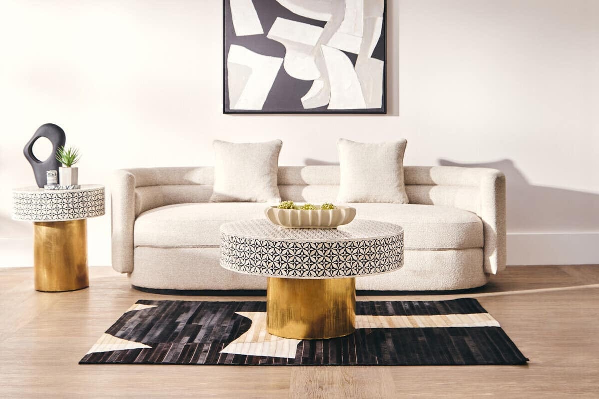 Hamilton Interiors Living Oratino Ivory Linen 3 Seater Curved Sofa House of Isabella UK