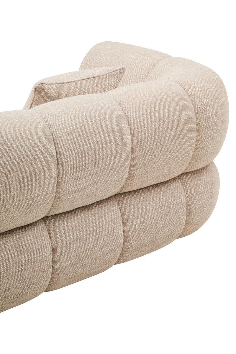 Hamilton Interiors Living Ordona Cream Linen 3 Seater Curved Sofa House of Isabella UK