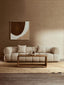 Hamilton Interiors Living Ordona Cream Linen 3 Seater Curved Sofa House of Isabella UK