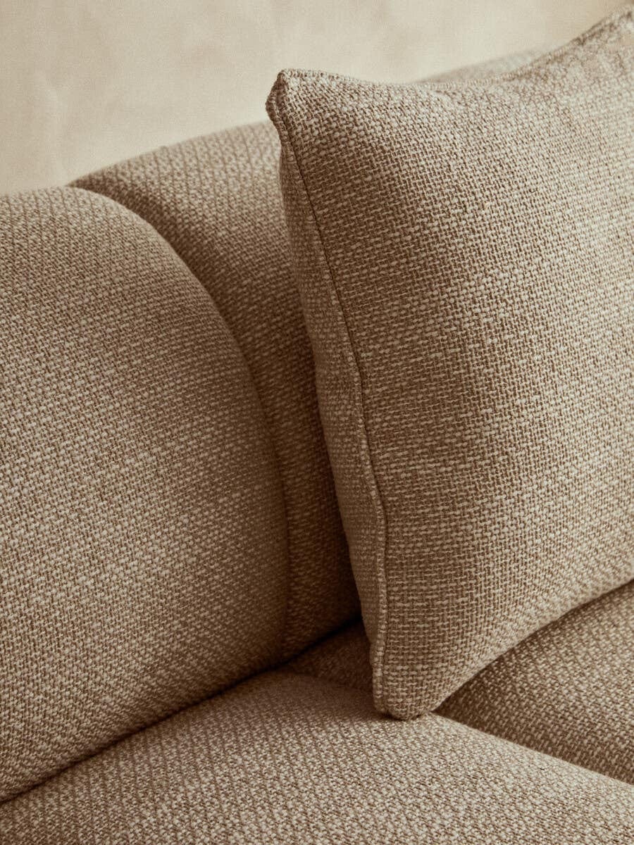 Hamilton Interiors Living Ordona Cream Linen 3 Seater Curved Sofa House of Isabella UK
