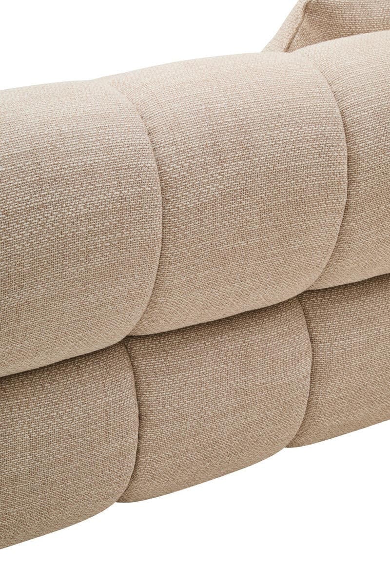 Hamilton Interiors Living Ordona Cream Linen 3 Seater Curved Sofa House of Isabella UK
