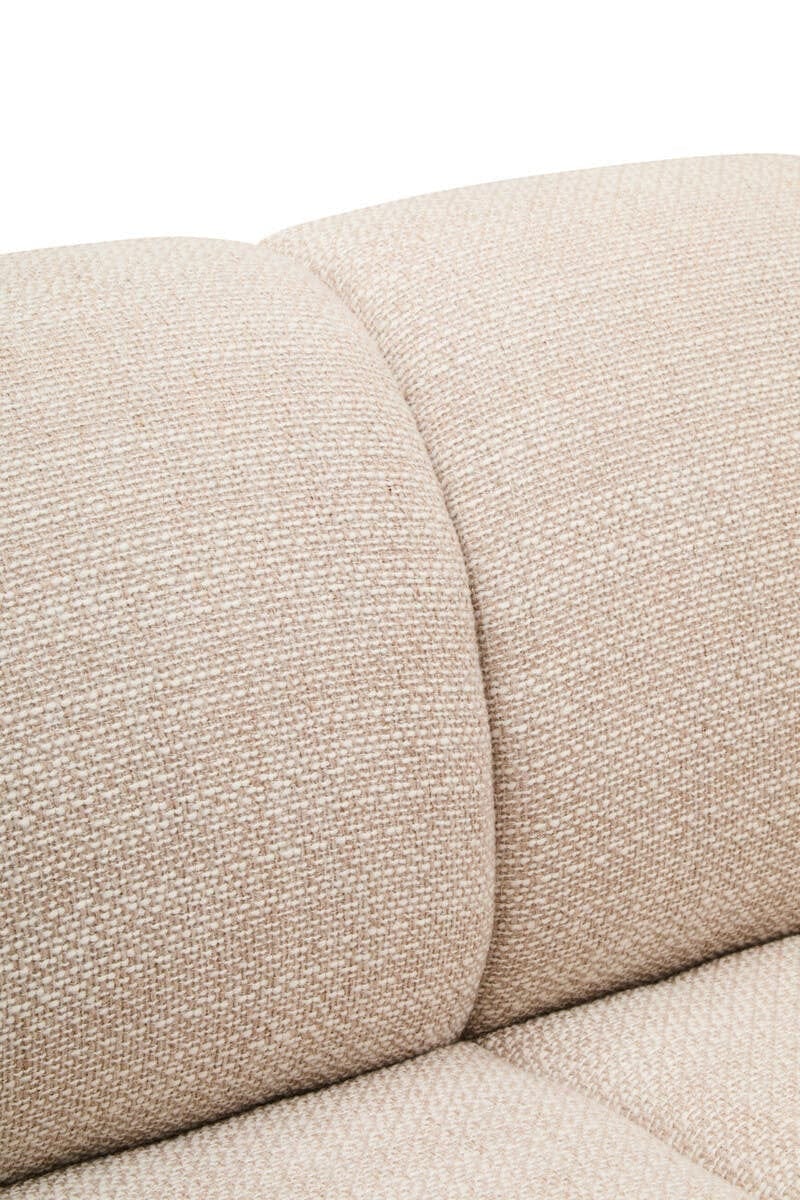 Hamilton Interiors Living Ordona Cream Linen 3 Seater Curved Sofa House of Isabella UK