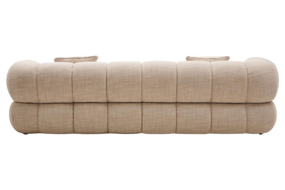 Hamilton Interiors Living Ordona Cream Linen 3 Seater Curved Sofa House of Isabella UK