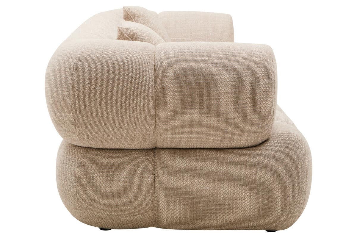 Hamilton Interiors Living Ordona Cream Linen 3 Seater Curved Sofa House of Isabella UK