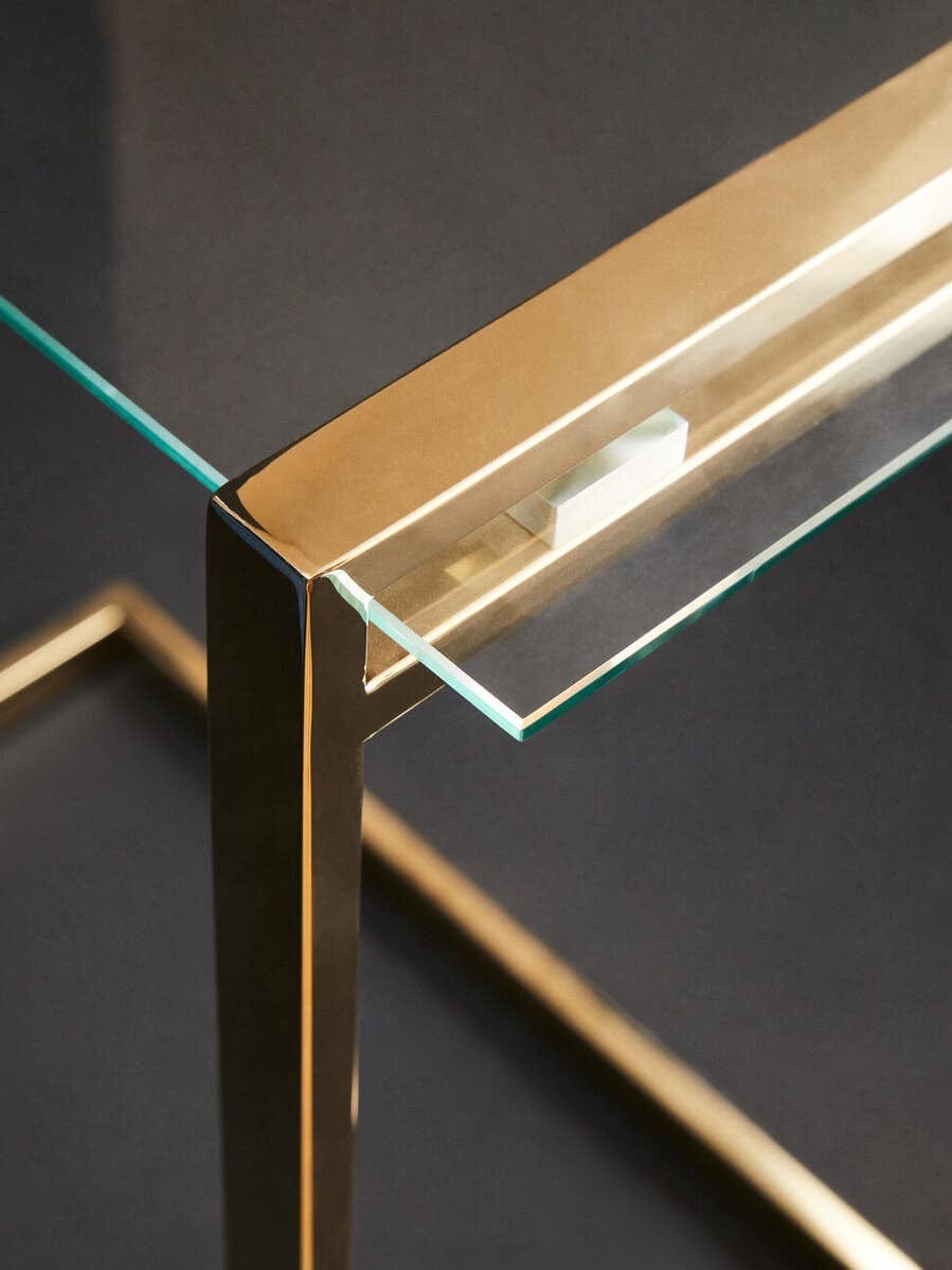 Hamilton Interiors Living Oria Warm Metallic Finish End Table House of Isabella UK