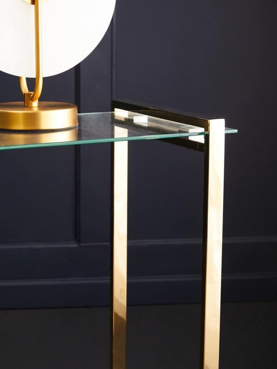 Hamilton Interiors Living Oria Warm Metallic Finish End Table House of Isabella UK