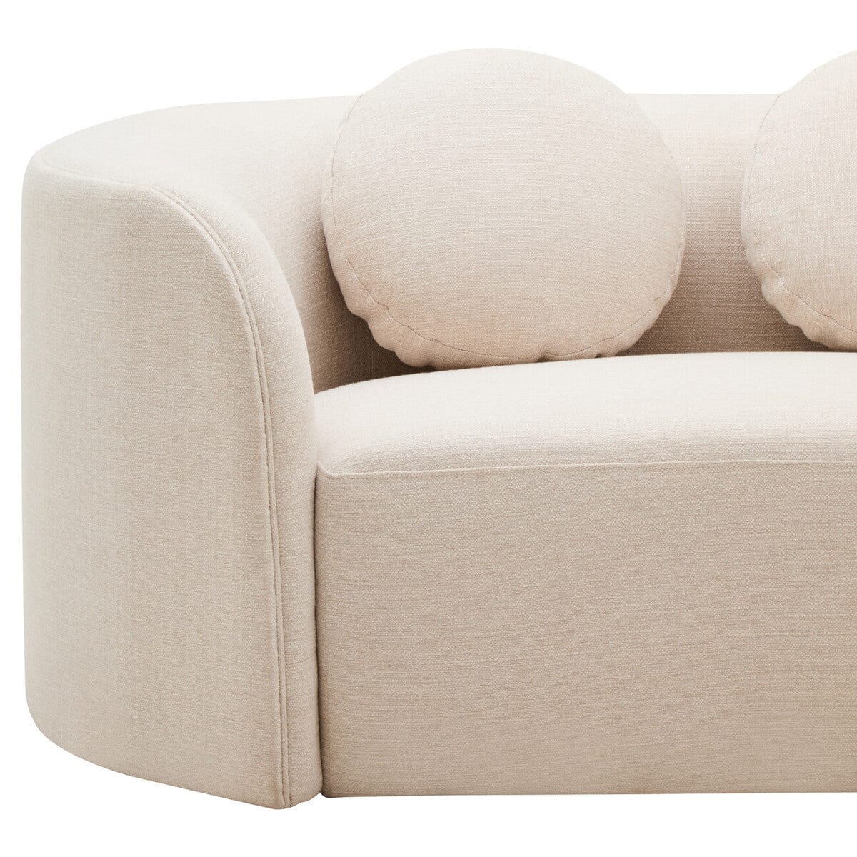 Hamilton Interiors Living Ovada Cream Linen 3 Seater Curved Sofa House of Isabella UK