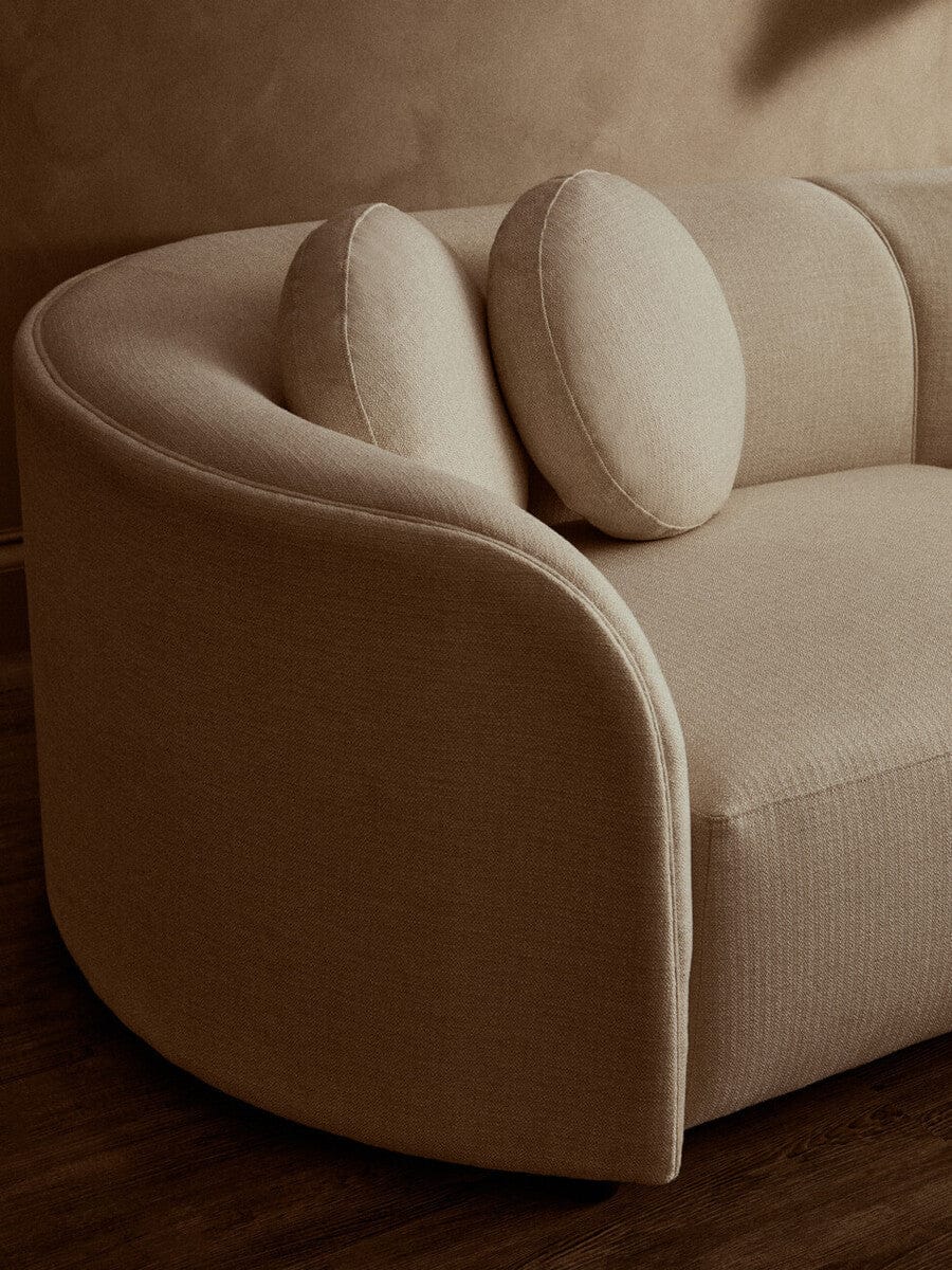 Hamilton Interiors Living Ovada Cream Linen 3 Seater Curved Sofa House of Isabella UK