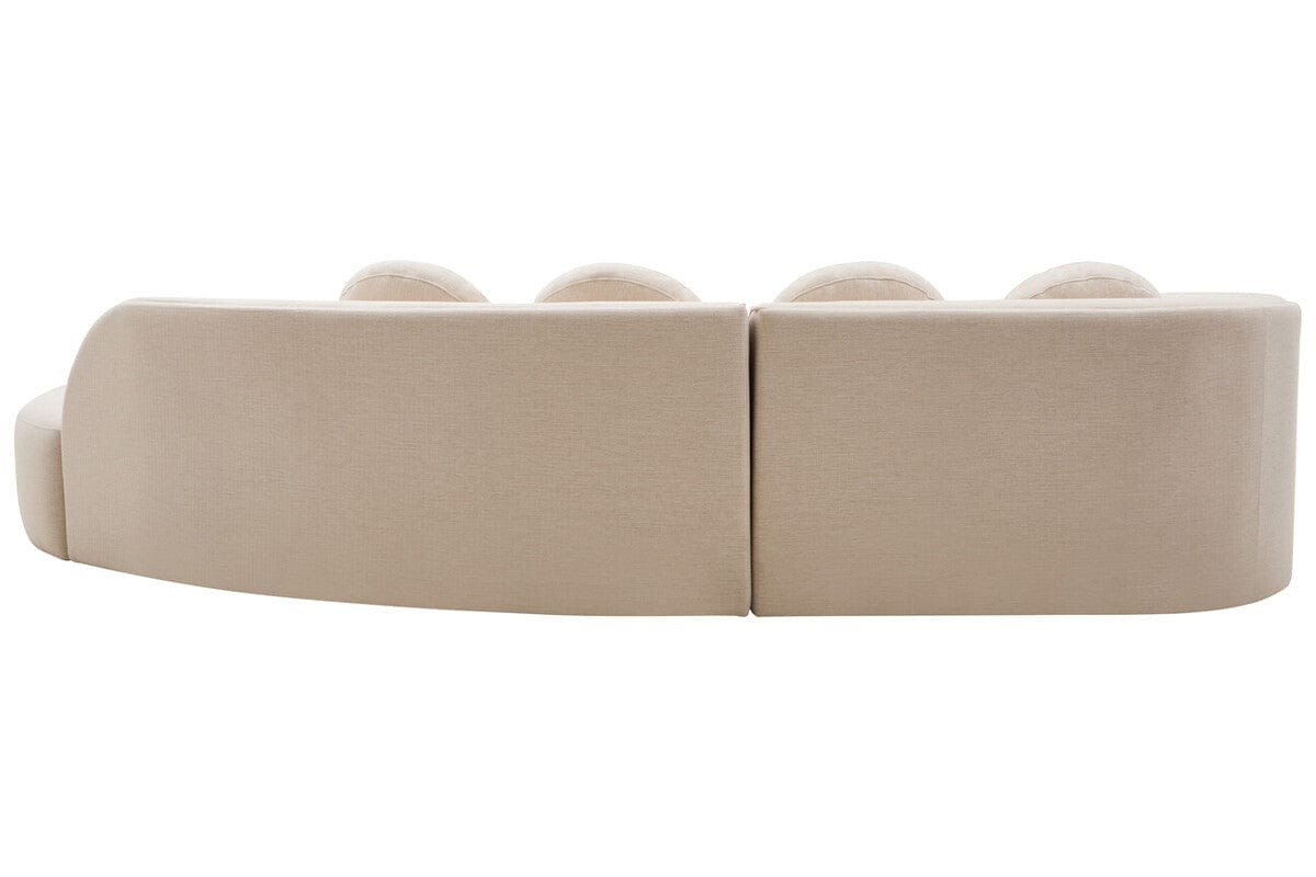 Hamilton Interiors Living Ovada Cream Linen 3 Seater Curved Sofa House of Isabella UK