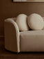 Hamilton Interiors Living Ovada Cream Linen 3 Seater Curved Sofa House of Isabella UK