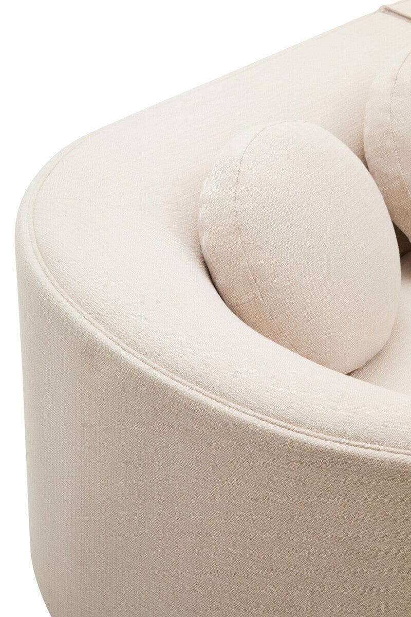 Hamilton Interiors Living Ovada Cream Linen 3 Seater Curved Sofa House of Isabella UK