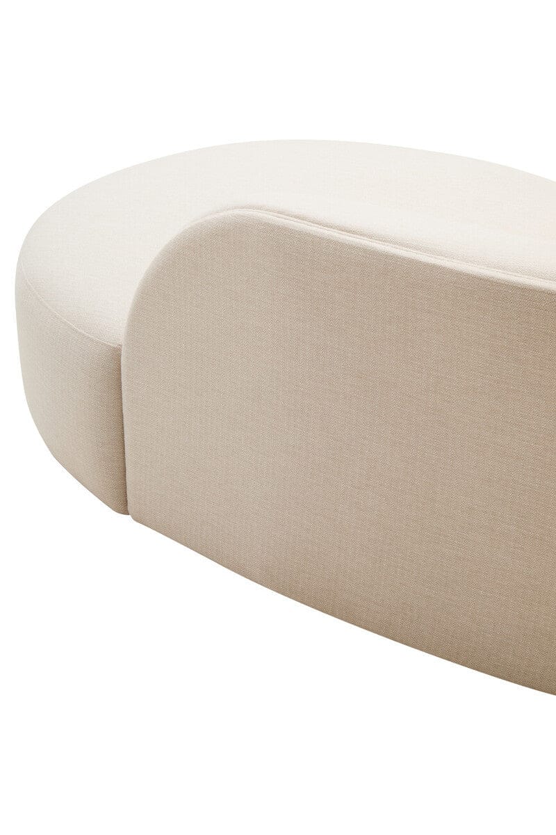 Hamilton Interiors Living Ovada Cream Linen 3 Seater Curved Sofa House of Isabella UK