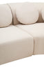 Hamilton Interiors Living Ovada Cream Linen 3 Seater Curved Sofa House of Isabella UK