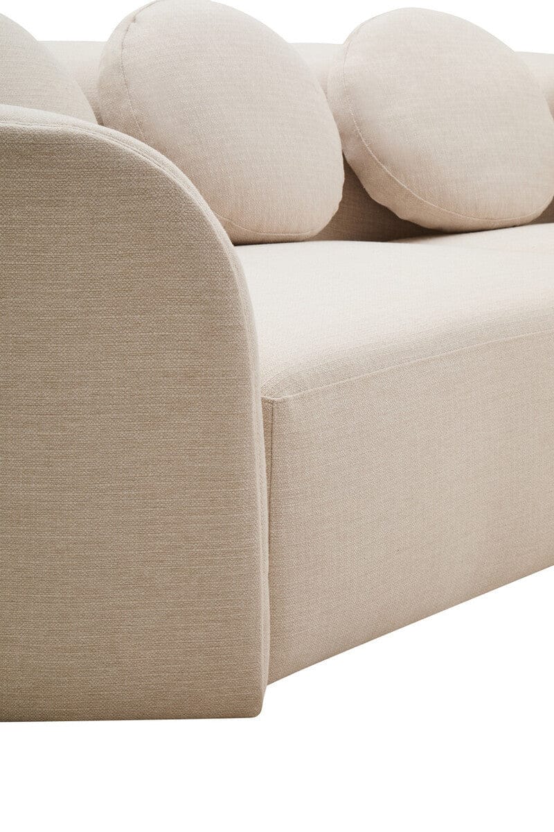 Hamilton Interiors Living Ovada Cream Linen 3 Seater Curved Sofa House of Isabella UK