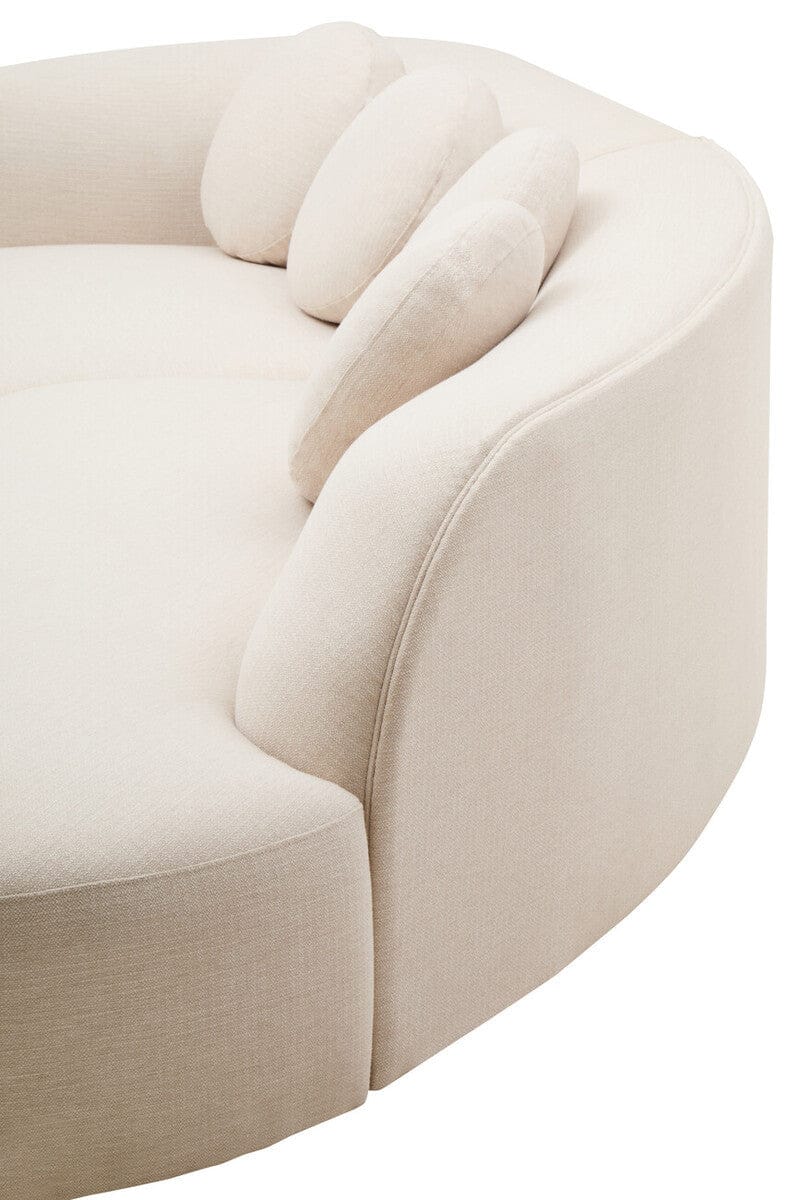 Hamilton Interiors Living Ovada Cream Linen 3 Seater Curved Sofa House of Isabella UK