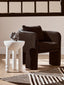 Hamilton Interiors Living Ozzero Black Boucle Curved Armchair House of Isabella UK