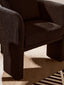 Hamilton Interiors Living Ozzero Black Boucle Curved Armchair House of Isabella UK