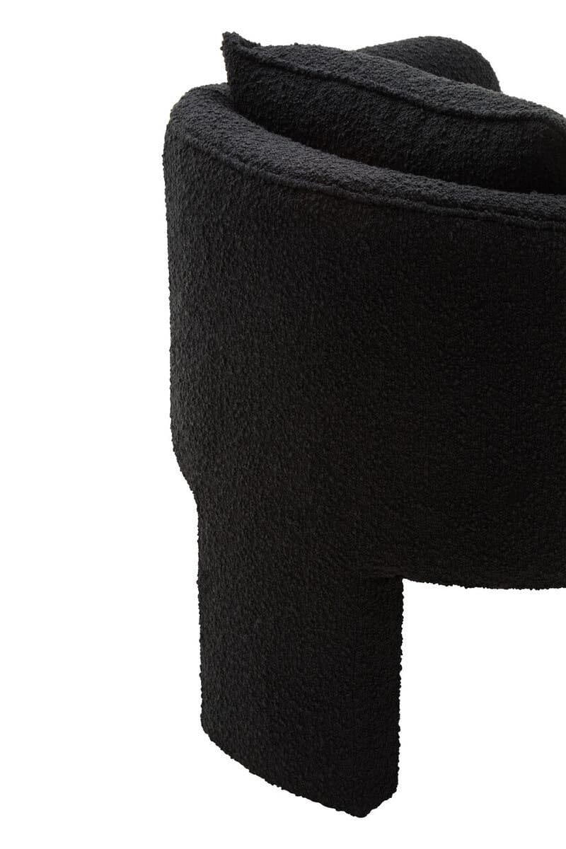 Hamilton Interiors Living Ozzero Black Boucle Curved Armchair House of Isabella UK