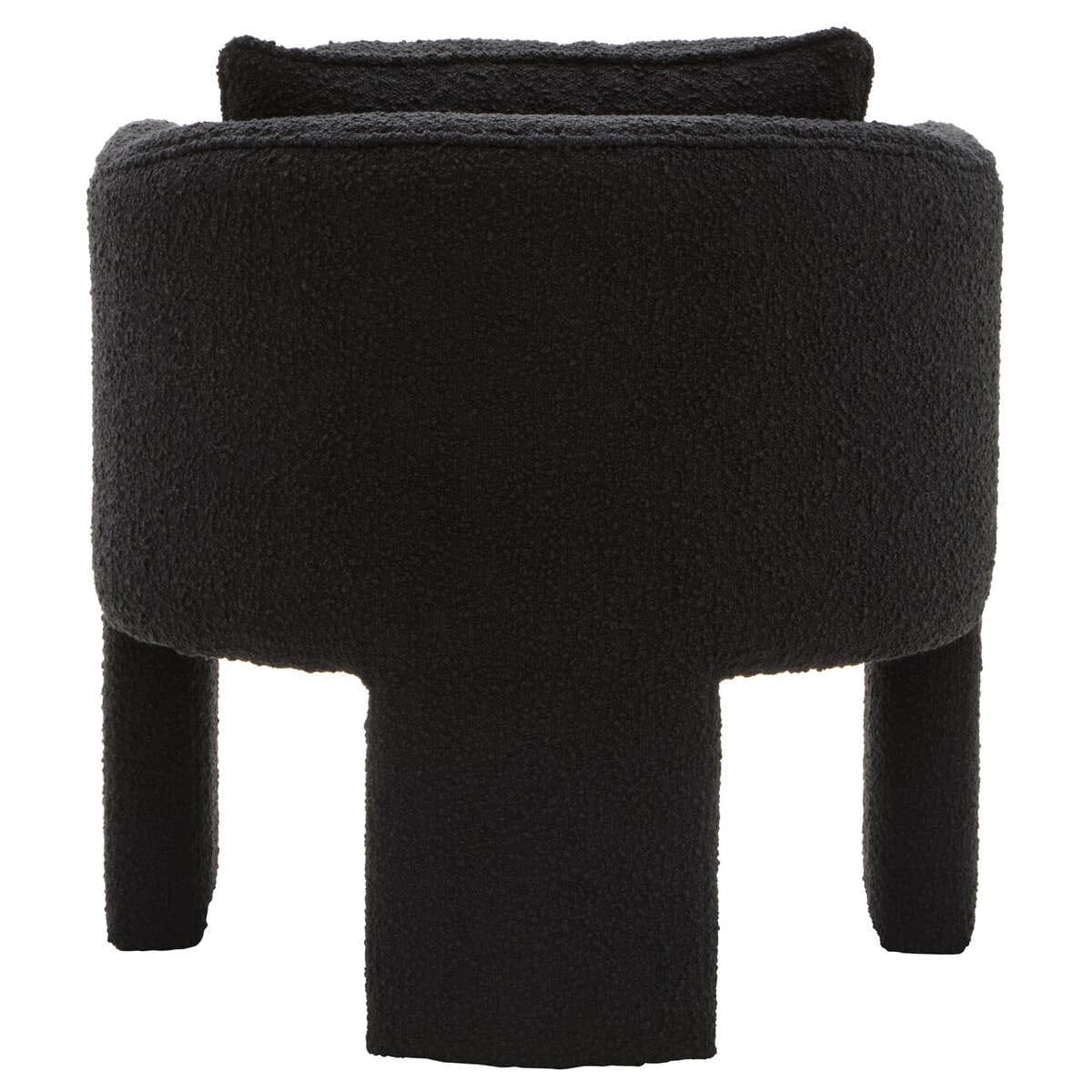 Hamilton Interiors Living Ozzero Black Boucle Curved Armchair House of Isabella UK