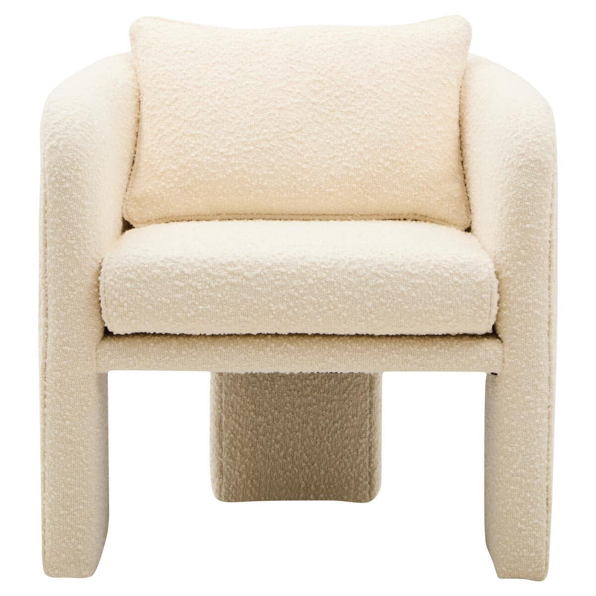 Hamilton Interiors Living Ozzero Ivory Boucle Curved Armchair House of Isabella UK