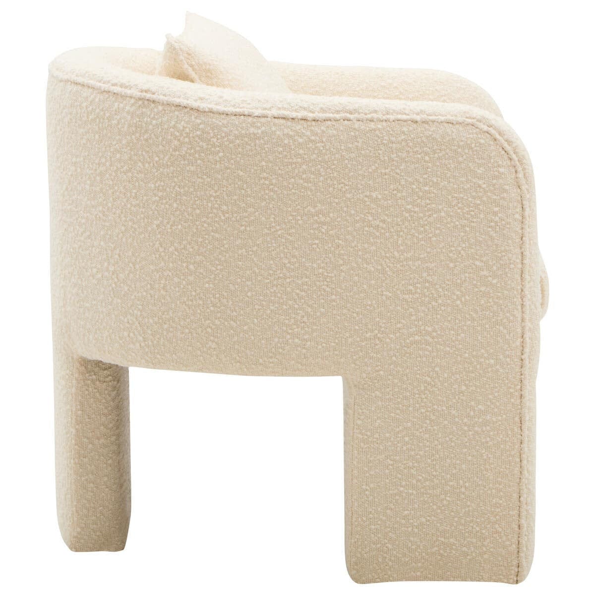 Hamilton Interiors Living Ozzero Ivory Boucle Curved Armchair House of Isabella UK