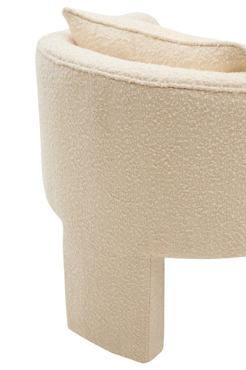 Hamilton Interiors Living Ozzero Ivory Boucle Curved Armchair House of Isabella UK