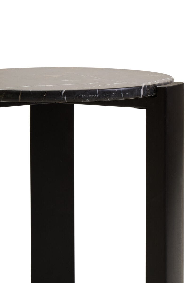 Hamilton Interiors Living Palermo Black Marble Top Round Side Table House of Isabella UK