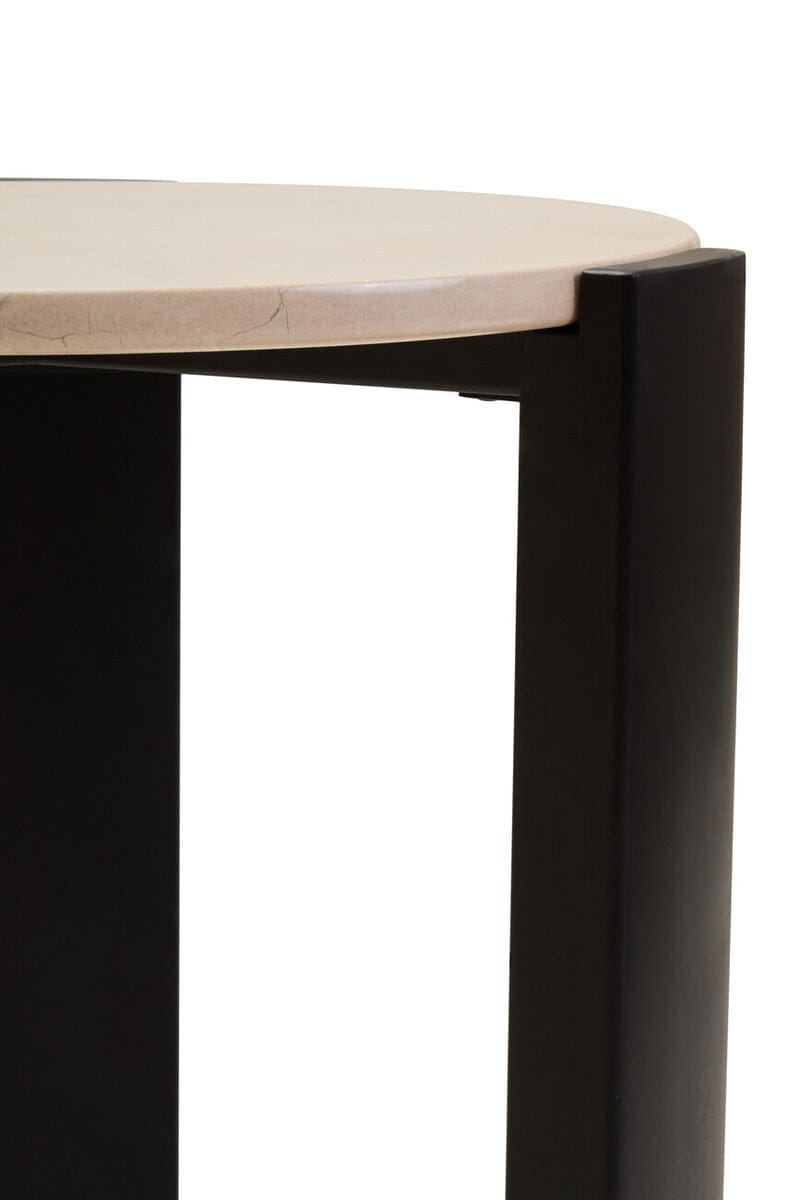 Hamilton Interiors Living Palermo Cream Marble Top Round Side Table House of Isabella UK