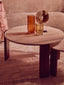 Hamilton Interiors Living Palermo Round Travertine Top Small Coffee Table House of Isabella UK
