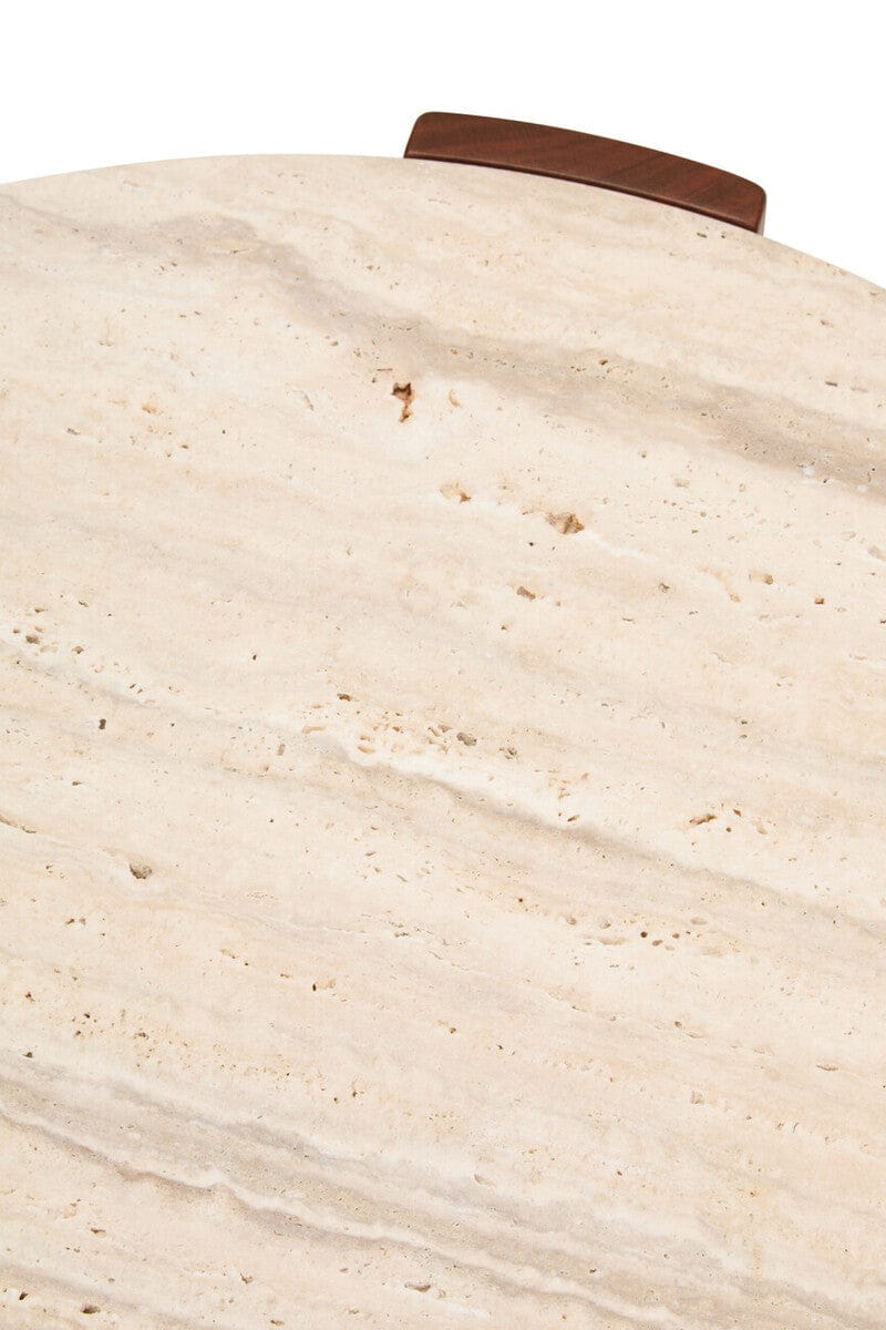 Hamilton Interiors Living Palermo Round Travertine Top Small Coffee Table House of Isabella UK