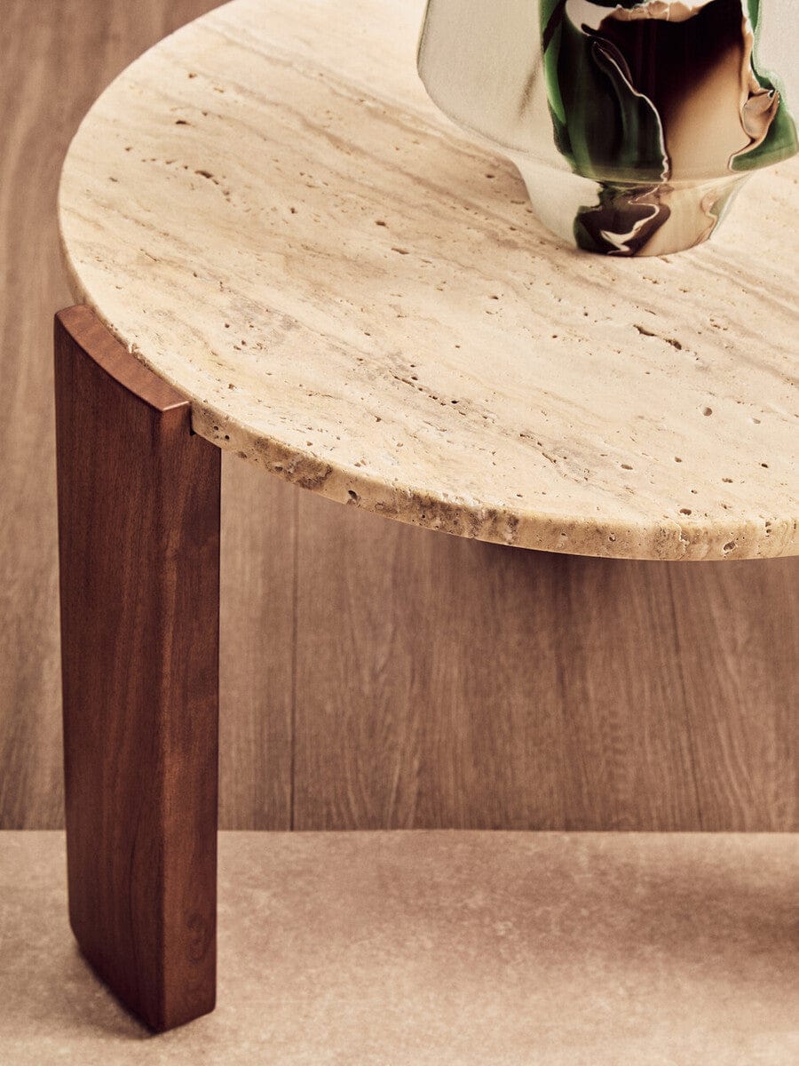 Hamilton Interiors Living Palermo Round Travertine Top Small Coffee Table House of Isabella UK