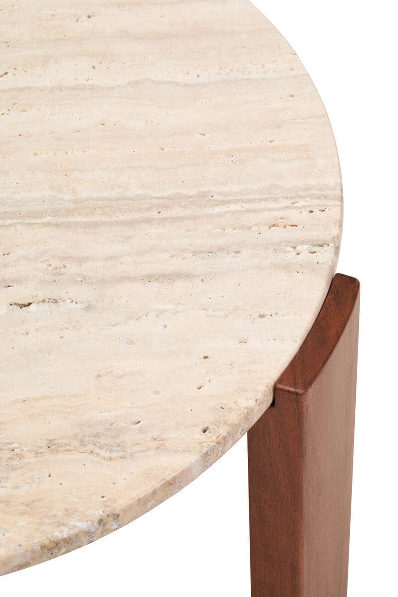 Hamilton Interiors Living Palermo Round Travertine Top Small Coffee Table House of Isabella UK