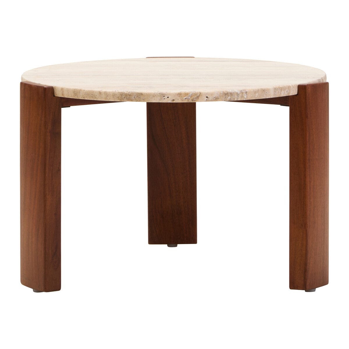 Hamilton Interiors Living Palermo Round Travertine Top Small Coffee Table House of Isabella UK