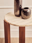 Hamilton Interiors Living Palermo Travertine Top Round Side Table House of Isabella UK