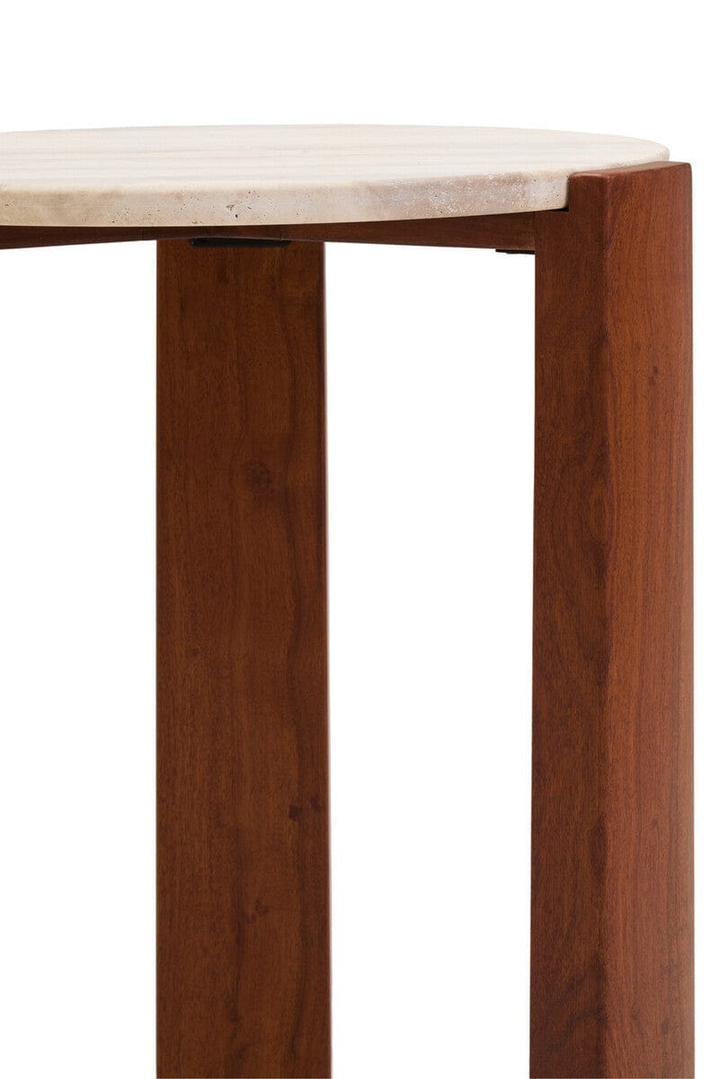 Hamilton Interiors Living Palermo Travertine Top Round Side Table House of Isabella UK