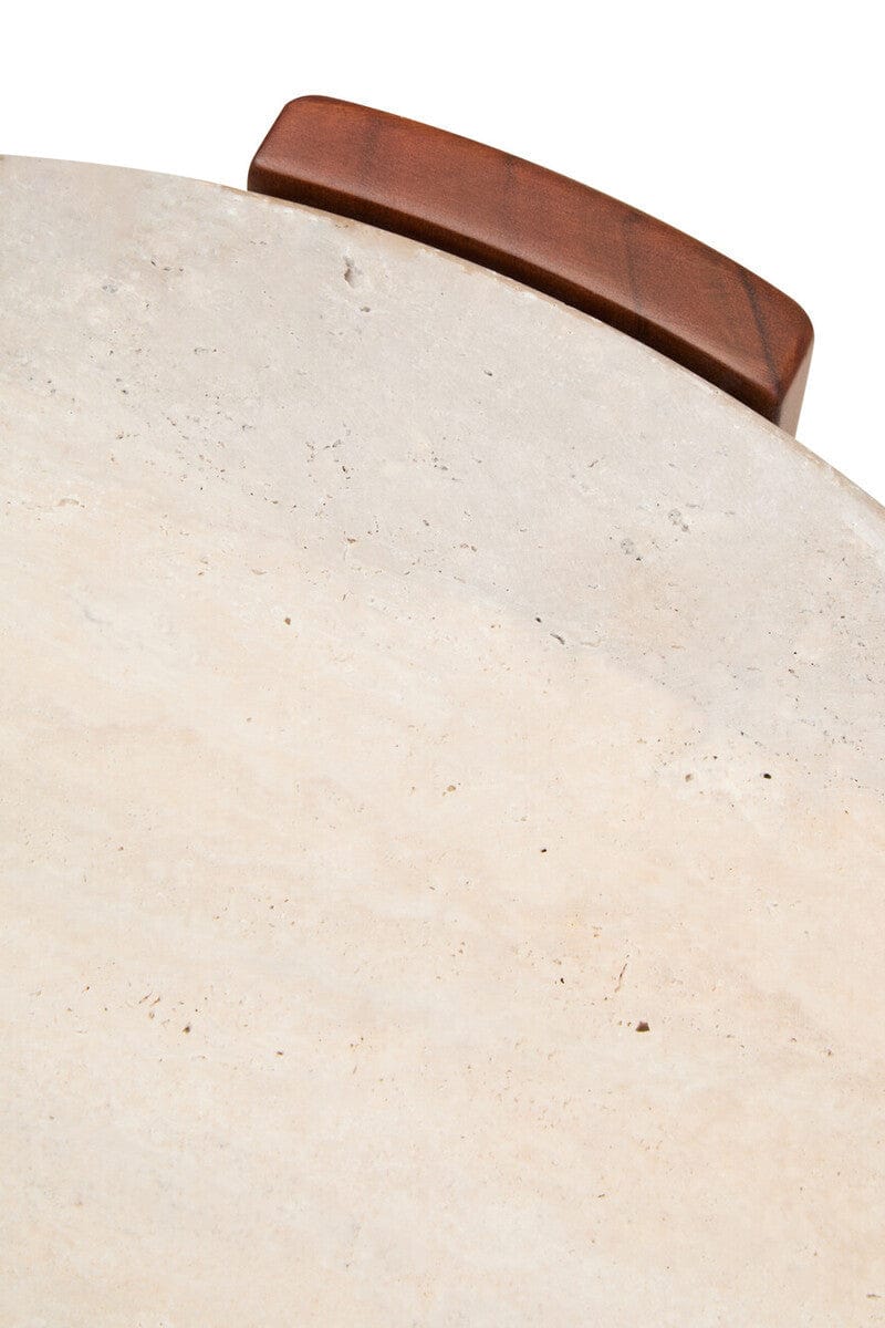 Hamilton Interiors Living Palermo Travertine Top Round Side Table House of Isabella UK