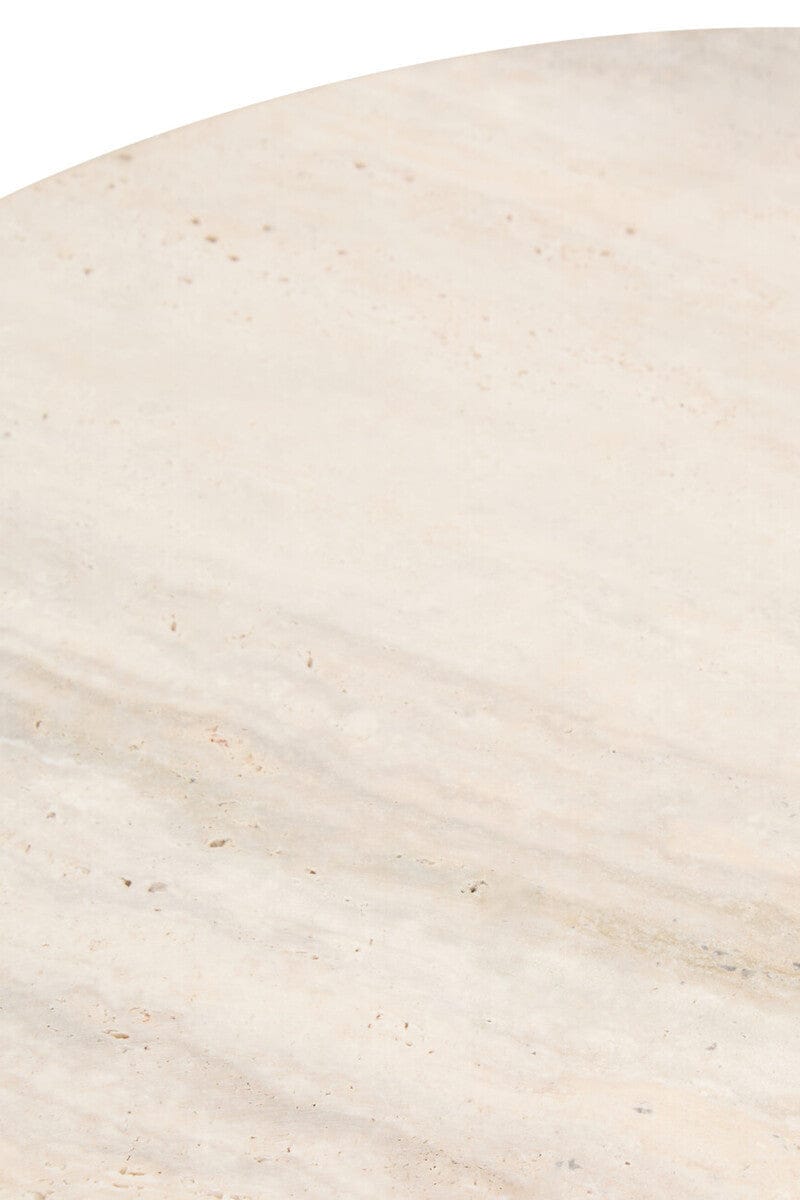 Hamilton Interiors Living Palermo Travertine Top Round Side Table House of Isabella UK