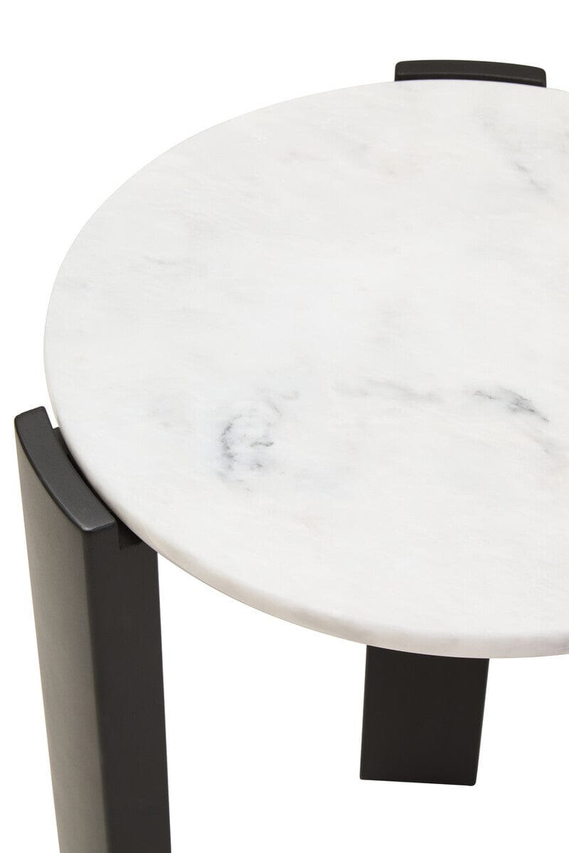 Hamilton Interiors Living Palermo White Marble Top Round Side Table House of Isabella UK