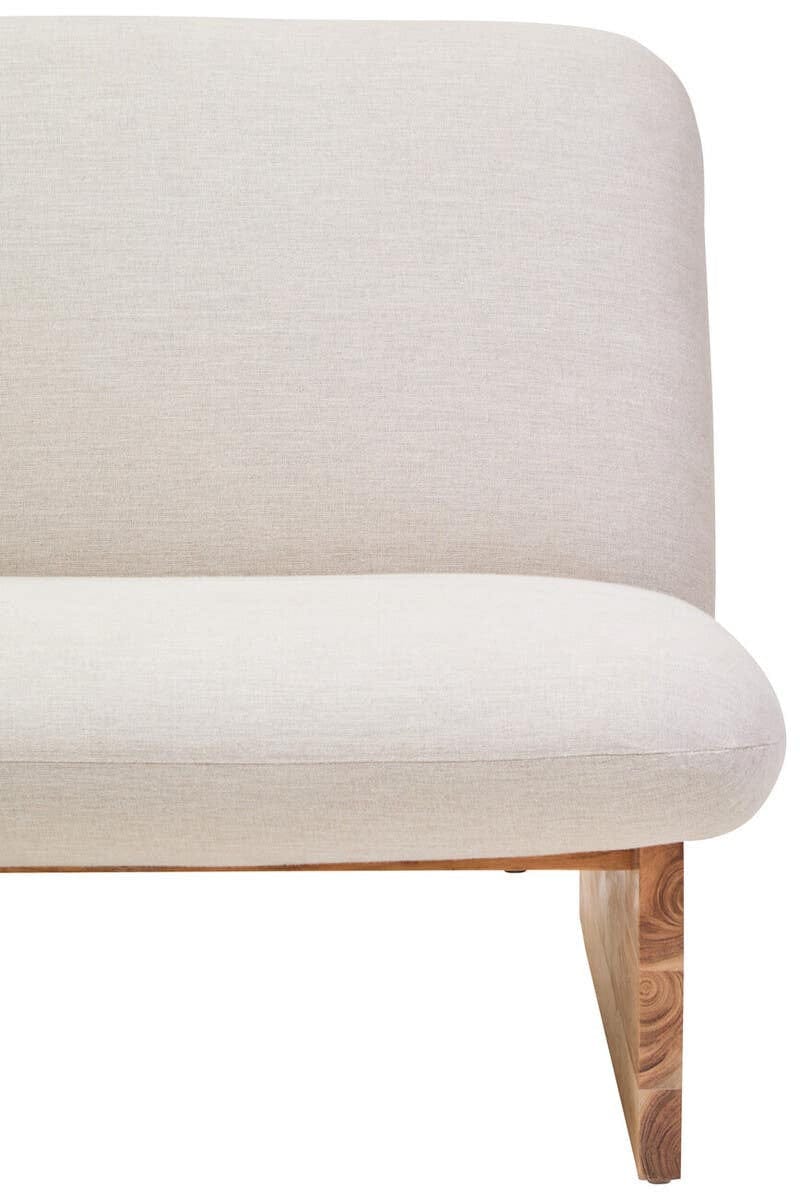 Hamilton Interiors Living Parova Cream Linen Textured 2 Seater Armless Sofa With Wood Base House of Isabella UK