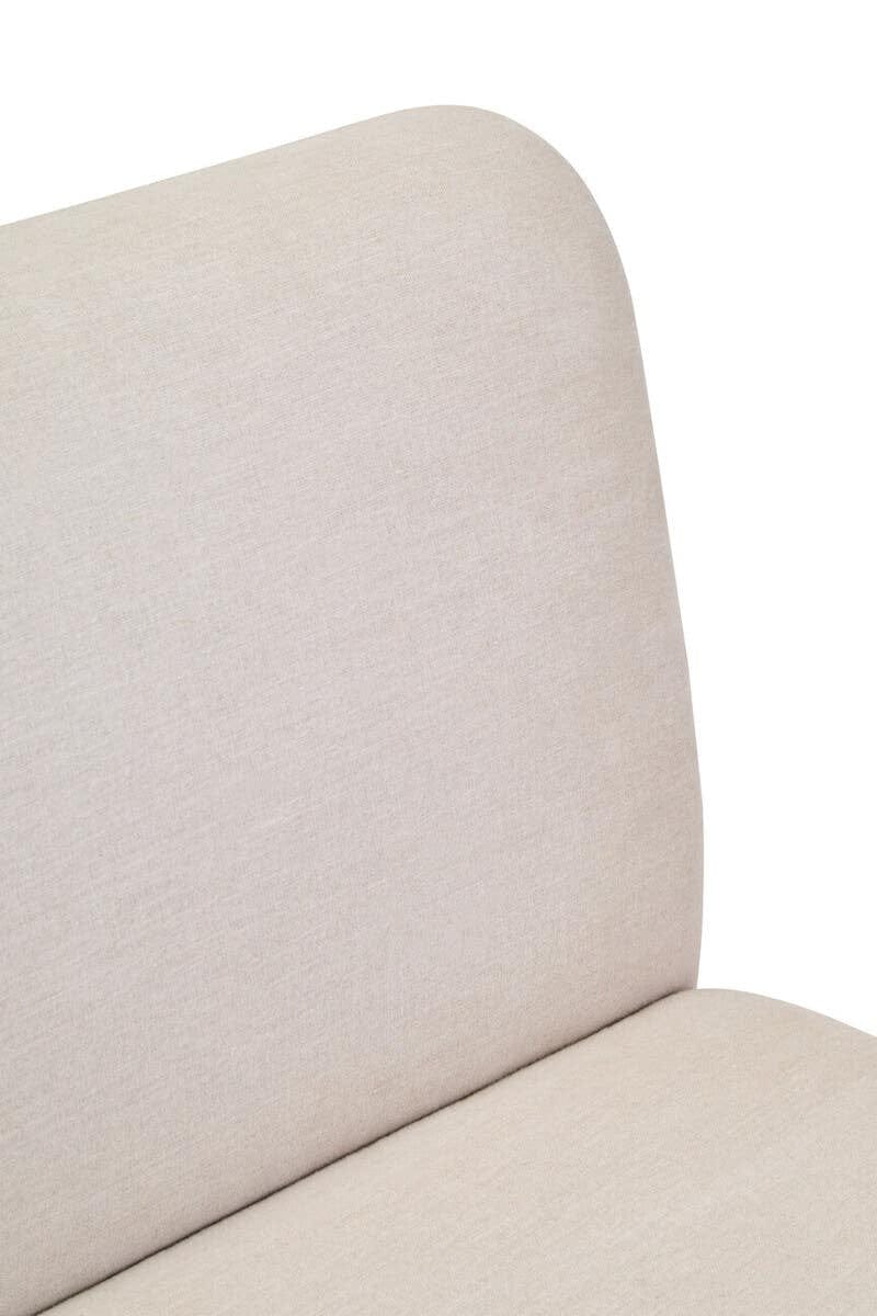 Hamilton Interiors Living Parova Cream Linen Textured 2 Seater Armless Sofa With Wood Base House of Isabella UK