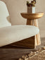 Hamilton Interiors Living Parova Cream Linen Textured 2 Seater Armless Sofa With Wood Base House of Isabella UK