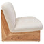 Hamilton Interiors Living Parova Cream Linen Textured 2 Seater Armless Sofa With Wood Base House of Isabella UK