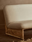 Hamilton Interiors Living Parova Cream Linen Textured 2 Seater Armless Sofa With Wood Base House of Isabella UK